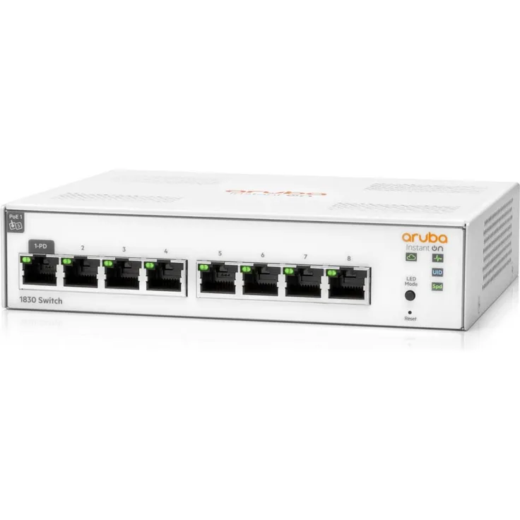 HPE Aruba Instant On 1830 8G managed Switch EU lüfterlos 0dB (8 RJ45 10-100-1000-Ports JL810A) (JL810A#ABB)