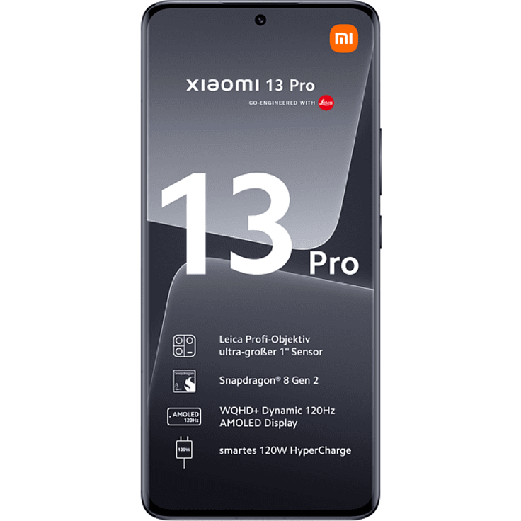 Xiaomi 13 Pro 5G Smartphone, 17,09 cm (6,73 Zoll) AMOLED-Display, 256 GB interner Speicher, 12 GB RAM, Android, Ceramic Black – Bild 2