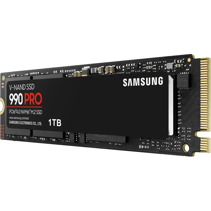 Samsung 990 Pro M.2 NVMe SSD (MZ-V9P1T0BW), 1 TB, PCIe 4.0, 7450 MB/s Lesen, 6900 MB/s Schreiben, Internes Solid State Drive, für Gaming und Videobearbeitung, Schwarz – Bild 2