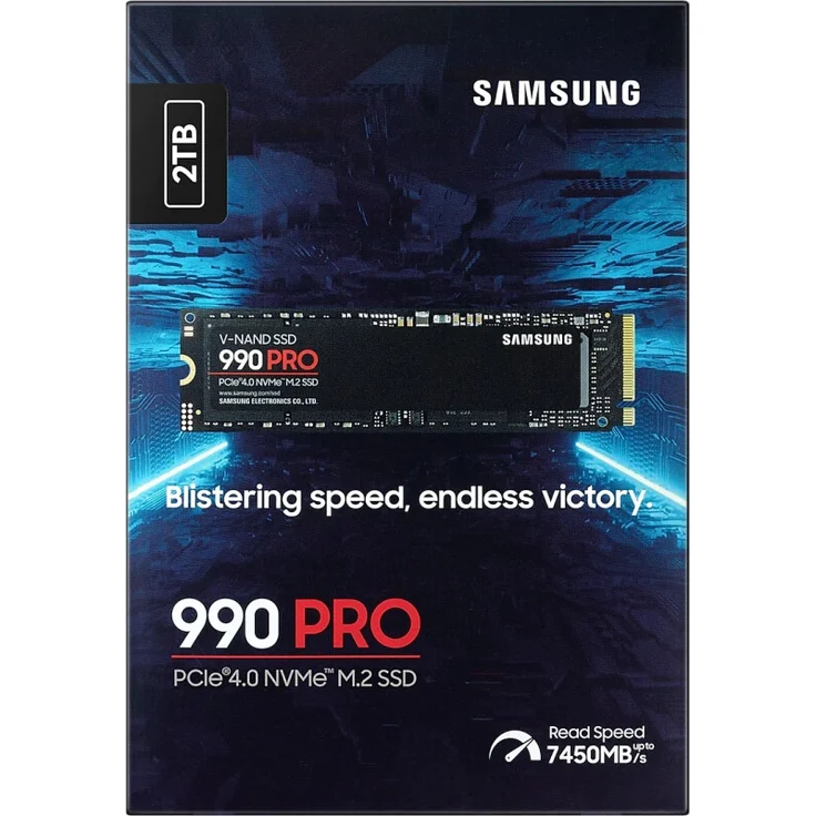 Samsung 990 Pro M.2 NVMe SSD (MZ-V9P2T0BW), 2 TB, PCIe 4.0, 7450 MB/s Lesen, 6900 MB/s Schreiben, Internes Solid State Drive, für Gaming und Videobearbeitung, Schwarz – Bild 7