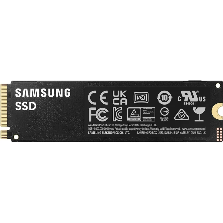 Samsung 990 Pro M.2 NVMe SSD (MZ-V9P2T0BW), 2 TB, PCIe 4.0, 7450 MB/s Lesen, 6900 MB/s Schreiben, Internes Solid State Drive, für Gaming und Videobearbeitung, Schwarz – Bild 4