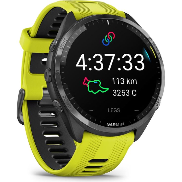 Garmin Forerunner 965 Smartwatch GPS, Unisex, 47mm, Titangehäuse, Silikonarmband, Zitronengelb/Schwarz (010-02809-12) – Bild 3