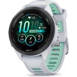Garmin Forerunner 265S Smartwatch GPS, Unisex, 42mm, Polymergehäuse, Silikonarmband, Steinweiss/Mintgrün (010-02810-14)