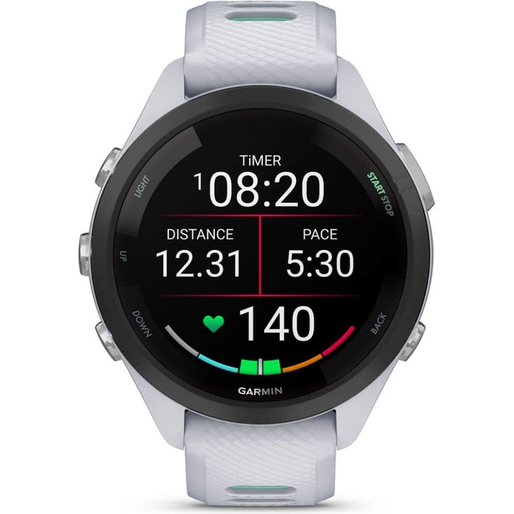 Garmin Forerunner 265S Smartwatch GPS, Unisex, 42mm, Polymergehäuse, Silikonarmband, Steinweiss/Mintgrün (010-02810-14) – Bild 2