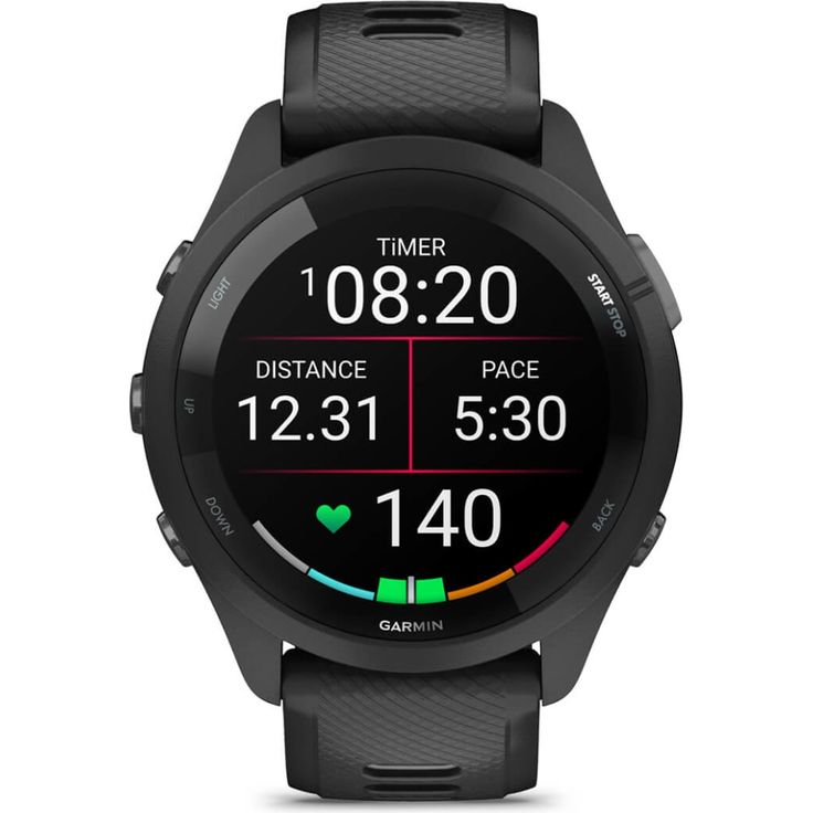 Garmin Forerunner 265 Smartwatch GPS, Unisex, 46mm, Polymergehäuse, Silikonarmband, Schwarz/Hellgrau (010-02810-10) – Bild 2