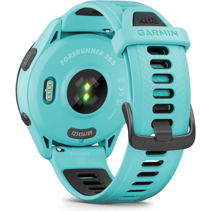 Garmin Forerunner 265 Smartwatch GPS, Unisex, 46mm, Polymergehäuse, Silikonarmband, Türkisblau/Schwarz (010-02810-12) – Bild 7