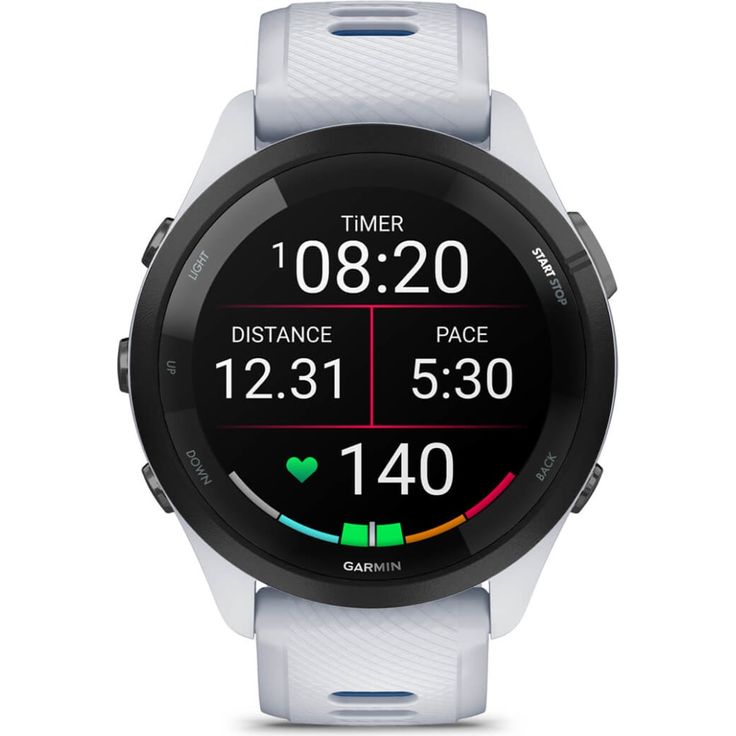 Garmin Forerunner 265 Smartwatch GPS, Unisex, 46mm, Polymergehäuse, Silikonarmband, Weiß/Dunkelblau (010-02810-11) – Bild 2
