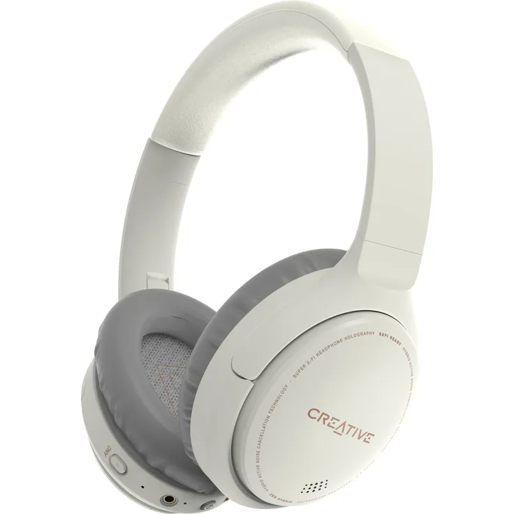 Creative Labs Zen Hybrid True-Wireless Over-Ear-Bluetooth-Kopfhörer, weiß