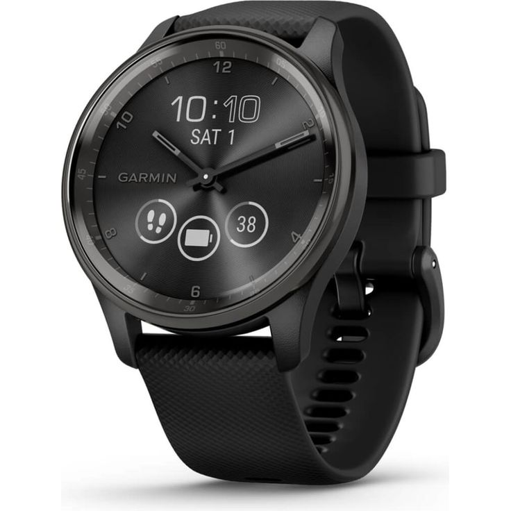 Garmin vívomove Trend Smartwatch GPS, Unisex, 40 mm, Edelstahlgehäuse, Silikonarmband, Schwarz (010-02665-00) – Bild 1