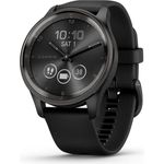 Garmin vívomove Trend Smartwatch GPS, Unisex, 40 mm, Edelstahlgehäuse, Silikonarmband, Schwarz (010-02665-00)