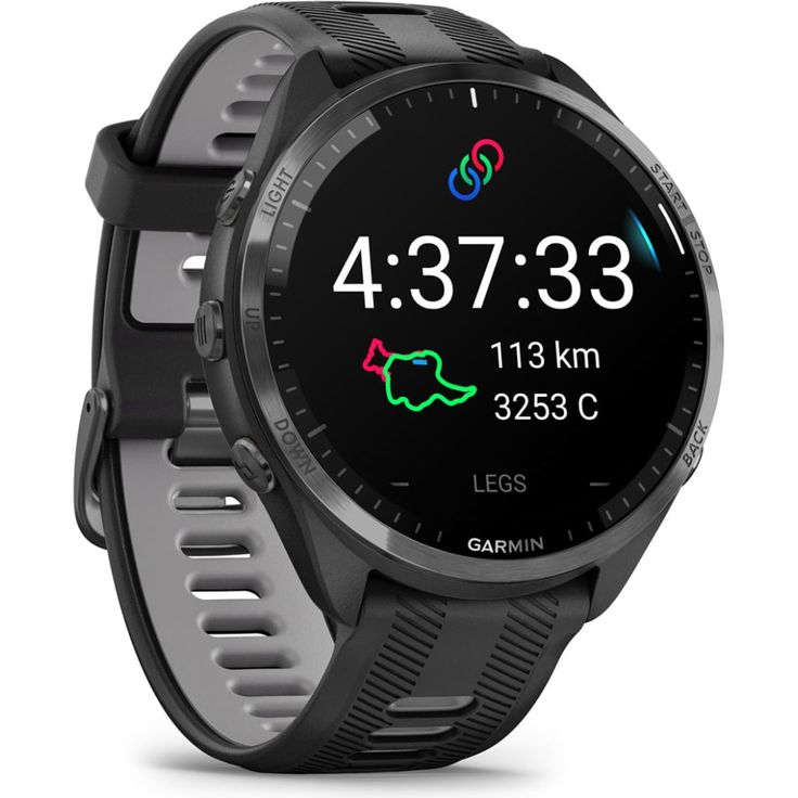Garmin Forerunner 965 Smartwatch GPS, Unisex, 47mm, Titangehäuse, Silikonarmband, Schwarz/Hellgrau (010-02809-10) – Bild 3