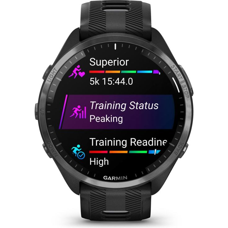 Garmin Forerunner 965 Smartwatch GPS, Unisex, 47mm, Titangehäuse, Silikonarmband, Schwarz/Hellgrau (010-02809-10) – Bild 2
