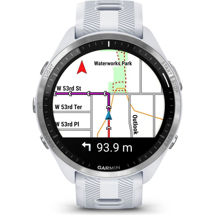 Garmin Forerunner 965 Smartwatch GPS, Unisex, 47mm, Titangehäuse, Silikonarmband, Steinweiß/Hellgrau (010-02809-11) – Bild 4