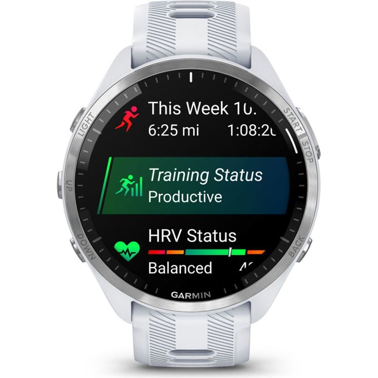 Garmin Forerunner 965 Smartwatch GPS, Unisex, 47mm, Titangehäuse, Silikonarmband, Steinweiß/Hellgrau (010-02809-11) – Bild 2