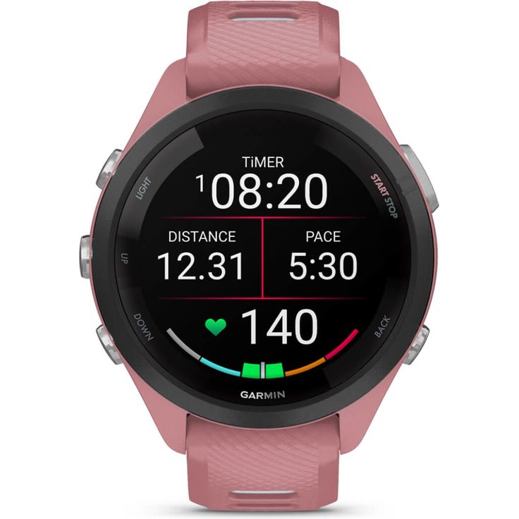 Garmin Forerunner 265S Smartwatch GPS, Unisex, 42mm, Polymergehäuse, Silikonarmband, Altrosa/Steinweiß (010-02810-15) – Bild 2