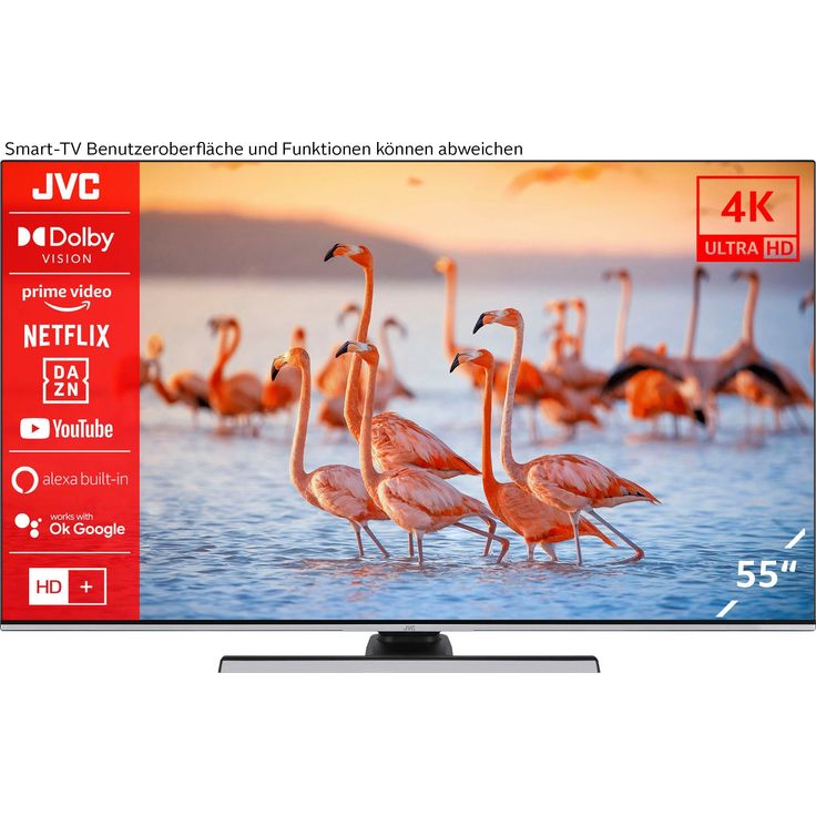 JVC LT-55VU8156 139 cm (55 Zoll) LED Smart TV (Ultra HD, HDR10+, HDR10, HDR, HLG, Direct LED) HD-Triple-Tuner (Satellit, Antenne, Kabel) Energieklasse F (DE-Modell) – Bild 2
