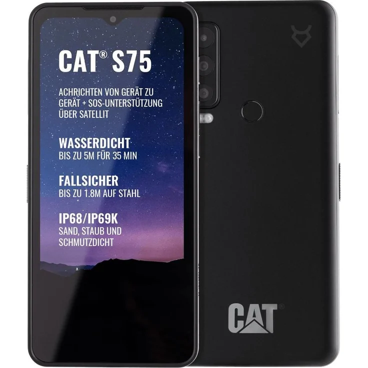 Caterpillar CAT S75 Smartphone 16,713cm (6,58 Zoll) LCD-Display, 128GB interner Speicher, 6GB RAM, Dual-SIM, Android 12, Schwarz – Bild 1