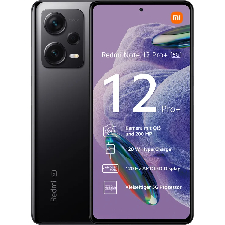 Xiaomi Redmi Note 12 Pro Plus 5G Smartphone 16,942cm (6,67 Zoll) OLED-Display, 256GB interner Speicher, 8GB RAM, Dual-SIM, Midnight Black – Bild 1