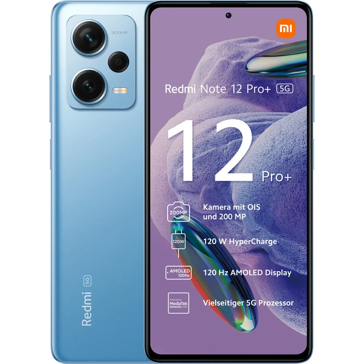 Xiaomi Redmi Note 12 Pro Plus 5G Smartphone 16,942cm (6,67 Zoll) OLED-Display, 256GB interner Speicher, 8GB RAM, Dual-SIM, Sky Blue – Bild 1