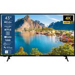 Telefunken XU43SN550S 108 cm (43 Zoll) LED Smart TV (Ultra HD, HDR10, HDR, HLG, Direct LED) HD-Triple-Tuner (Satellit, Antenne, Kabel) Energieklasse F (DE-Modell)