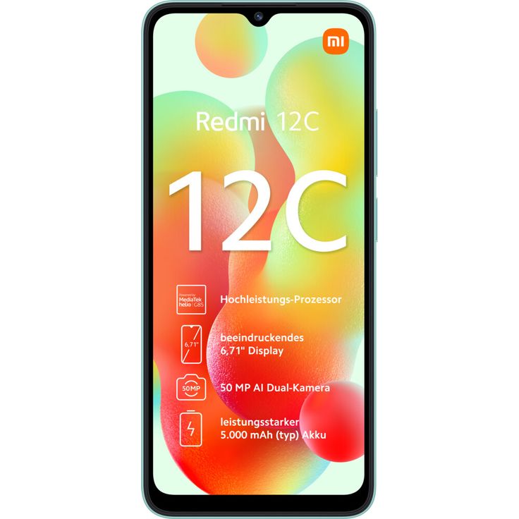 Xiaomi Redmi 12C Smartphone 17,043cm (6,71 Zoll) IPS-Display, 64GB interner Speicher, 3GB RAM, Dual-SIM, Android 12, Green – Bild 2