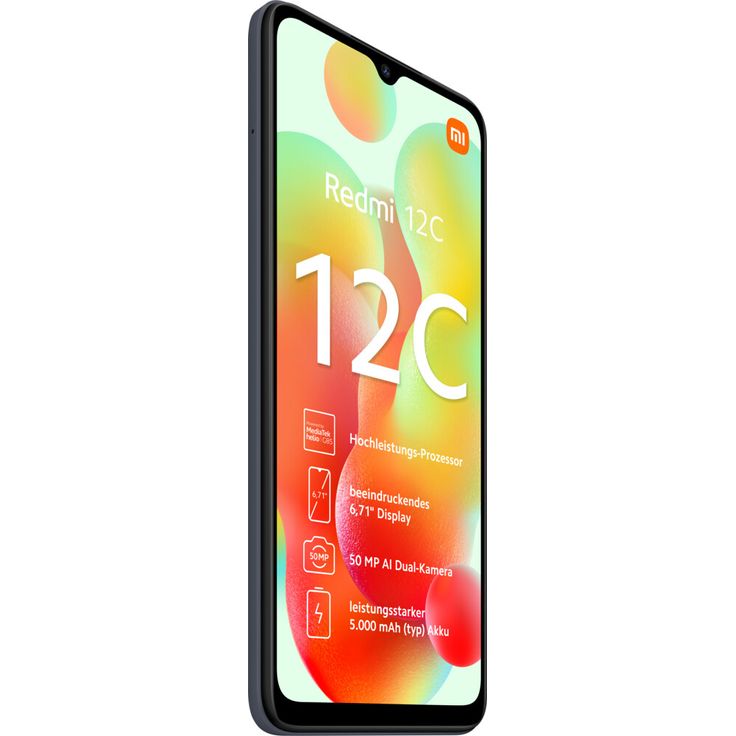 Xiaomi Redmi 12C Smartphone 17,043cm (6,71 Zoll) IPS-Display, 128GB interner Speicher, 4GB RAM, Dual-SIM, Android 12, Black – Bild 3