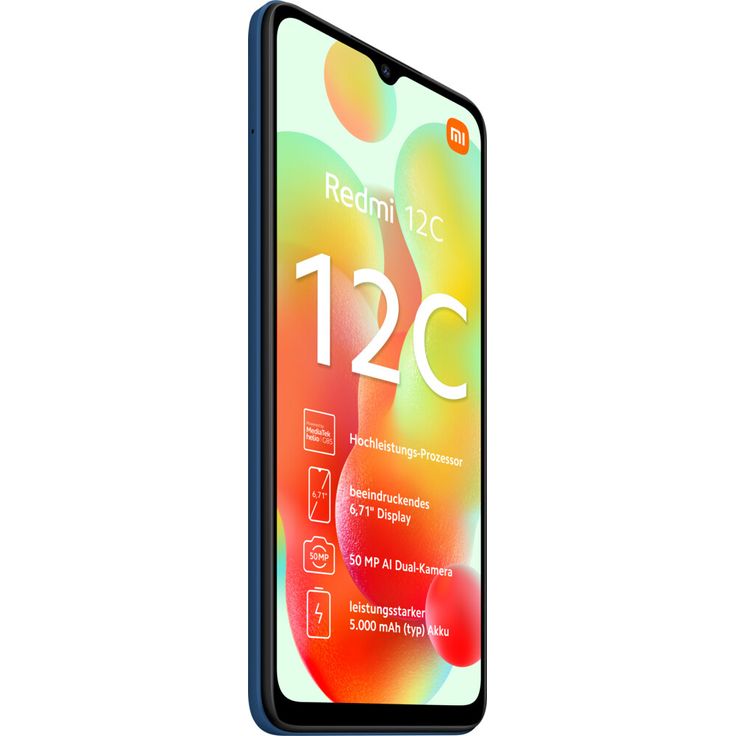 Xiaomi Redmi 12C Smartphone 17,043cm (6,71 Zoll) IPS-Display, 128GB interner Speicher, 4GB RAM, Dual-SIM, Android 12, Ocean Blue – Bild 3