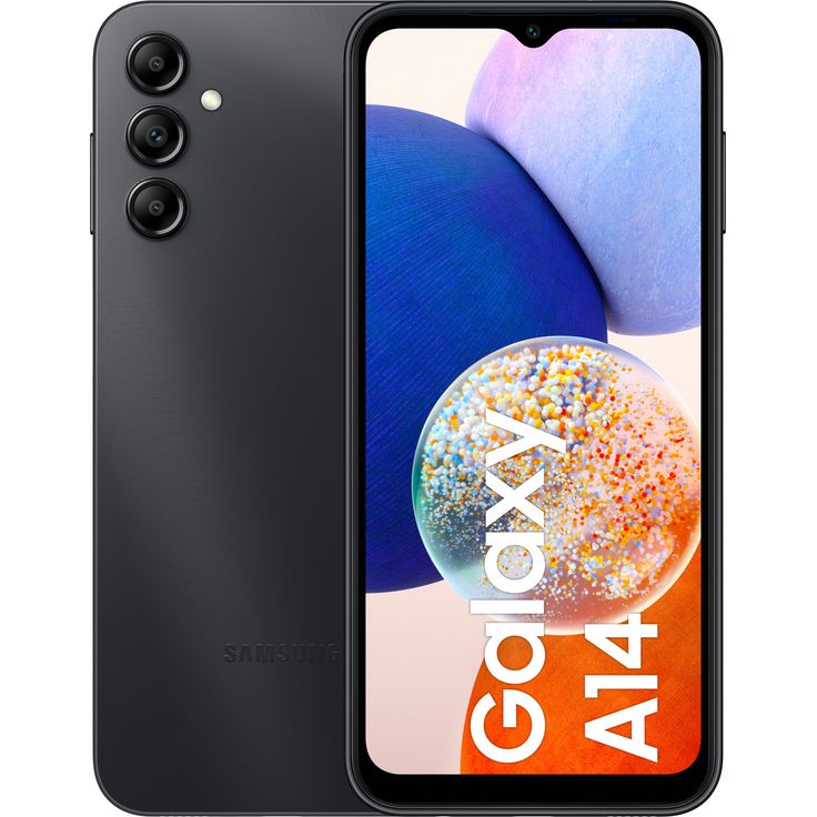 Samsung Galaxy A14 4G Smartphone 16,764cm (6,6 Zoll) LCD-Display, 128GB interner Speicher, 4GB RAM, Dual-SIM, Android 13, Black Mist – Bild 1