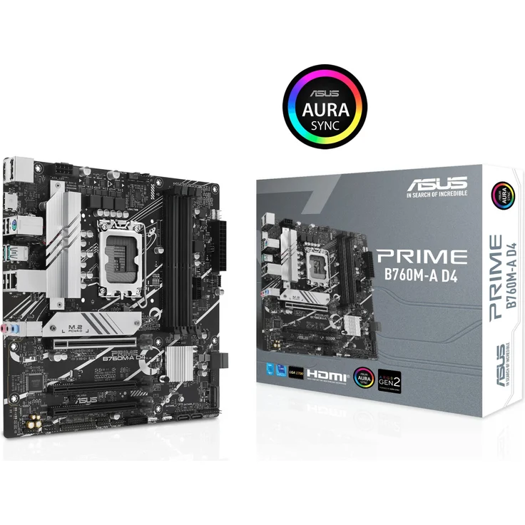 ASUS PRIME B760M-A D4 Gaming Mainboard Sockel Intel LGA 1700 – Bild 1