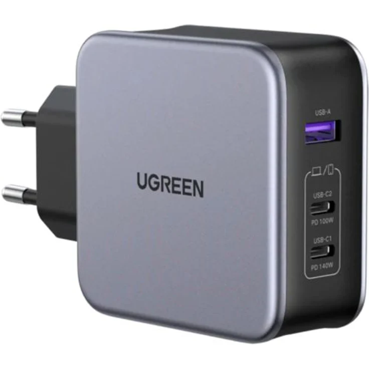 UGREEN Nexode USB-A+2x USB-C 140W GaN Fast Charger+USB-C Cable 2m – Bild 1