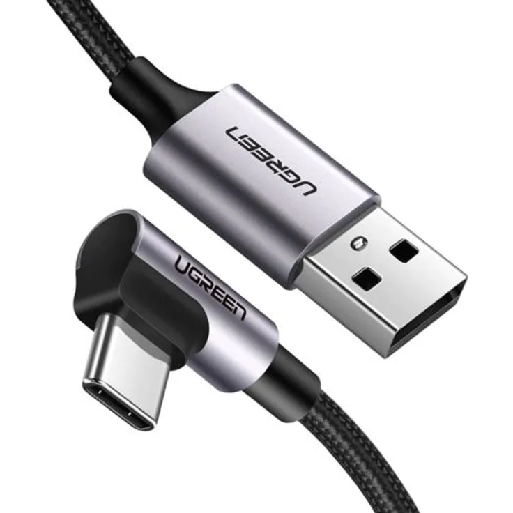 UGREEN Angled USB-C to USB-A Data Cable Black 1m