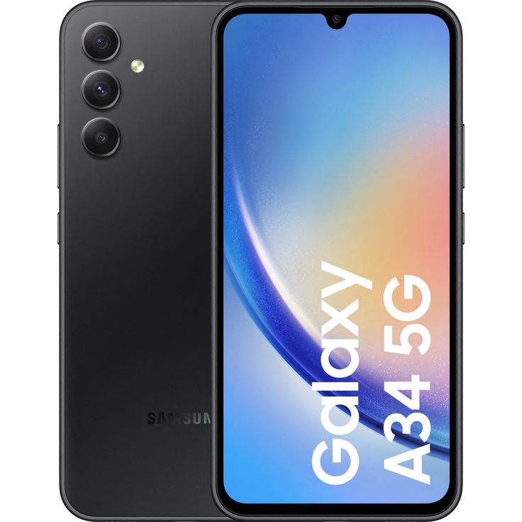 Samsung Galaxy A34 5G Smartphone 16,764 cm (6,6 Zoll) AMOLED-Display, 128GB interner Speicher, 6GB RAM, Dual-SIM, Android 13, Awesome Graphite – Bild 1