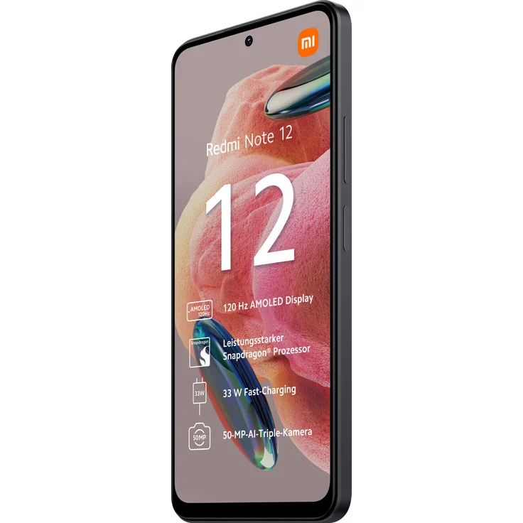 Xiaomi Redmi Note 12 4G Smartphone 16,942cm (6,67 Zoll) AMOLED-Display, 128GB interner Speicher, 4GB RAM, Dual-SIM, Android 13, Onyx Gray – Bild 3