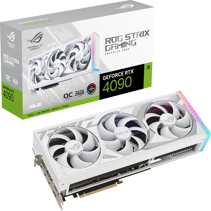 ASUS ROG Strix GeForce RTX 4090 24GB White OC Edition DLSS 3 Gaming Grafikkarte – Bild 1