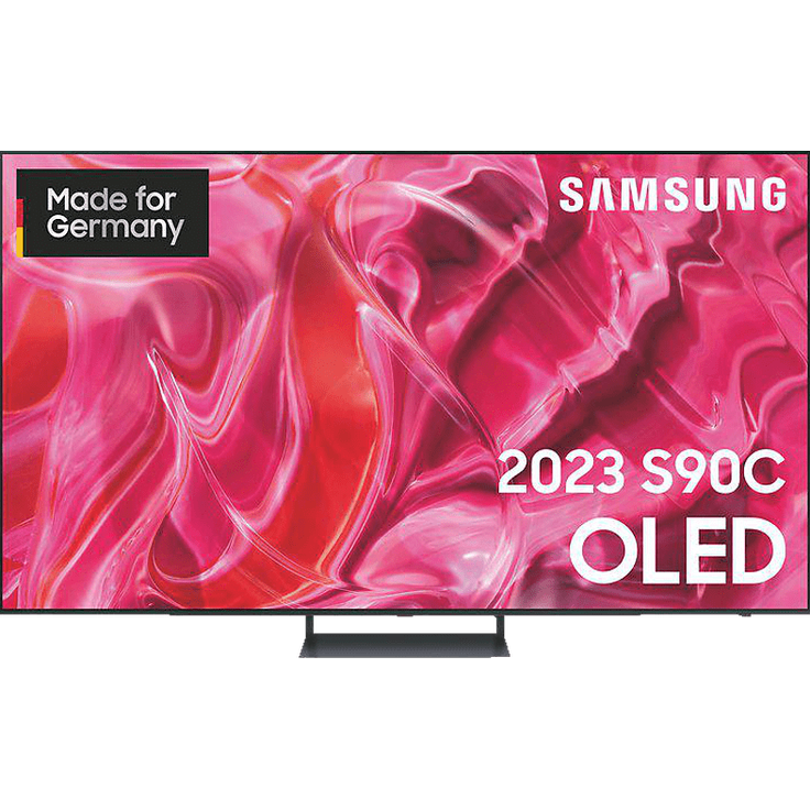 Samsung GQ55S90CAT 138 cm (55 Zoll) QD-OLED Smart TV (Ultra HD, HDR10+, HLG, OLED) Twin-HD-Triple-Tuner (Satellit, Antenne, Kabel) Modelljahr 2023 Energieklasse G (DE-Modell) – Bild 1