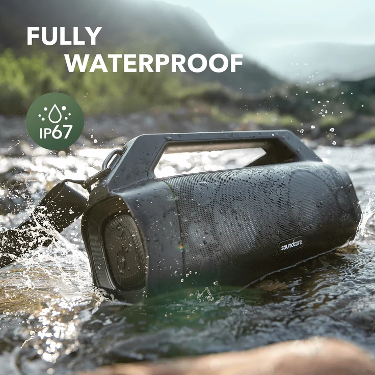 Anker Soundcore Motion Boom Plus tragbarer Bluetooth-Lautsprecher, wasserfest, IP67 mit PartyCast 2.0, schwarz – Bild 4