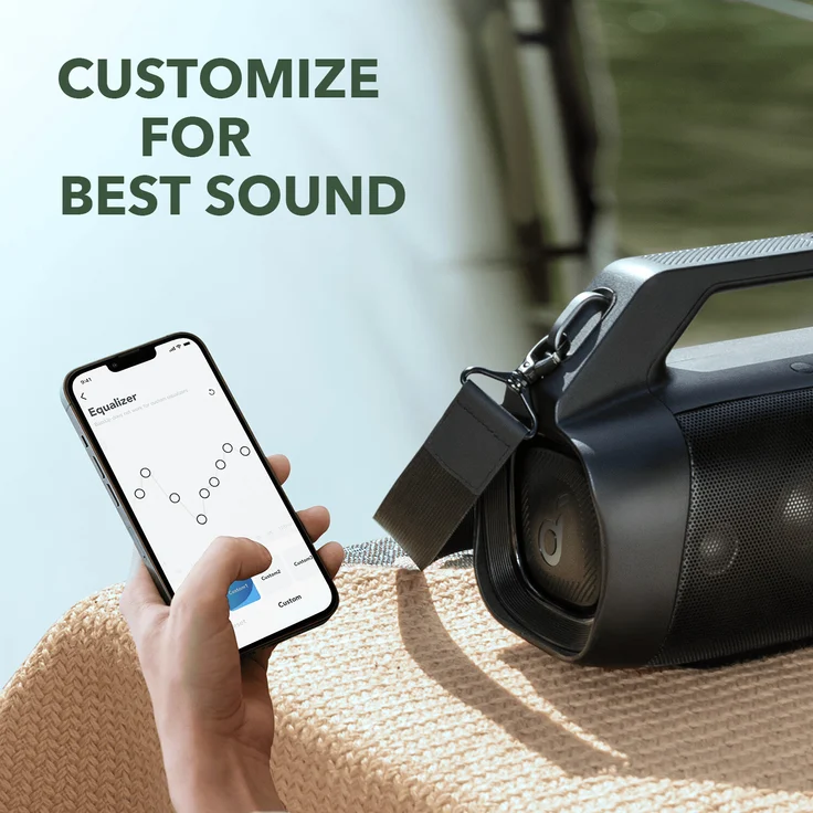Anker Soundcore Motion Boom Plus tragbarer Bluetooth-Lautsprecher, wasserfest, IP67 mit PartyCast 2.0, schwarz – Bild 6
