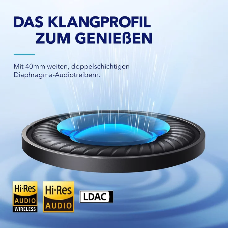 Anker Soundcore Space Q45 Over-Ear-Kopfhörer (Schnellladefunktion (5 Minuten für 4 h Laufzeit)), schwarz – Bild 6