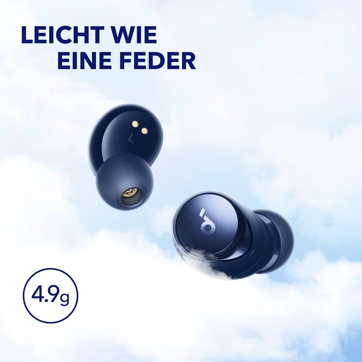Anker Soundcore A40 In-Ear-Kopfhörer (Schnellladefunktion (10 Minuten für 4 h Laufzeit), Freisprechfunktion, MultiPoint), blau – Bild 6