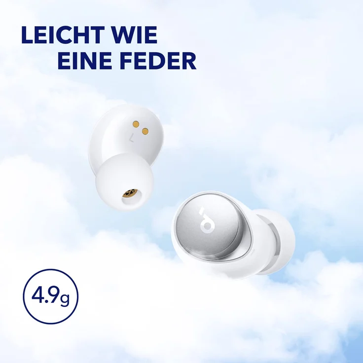 Anker Soundcore A40 In-Ear-Kopfhörer (Schnellladefunktion (10 Minuten für 4 h Laufzeit), Freisprechfunktion, MultiPoint), weiß – Bild 6