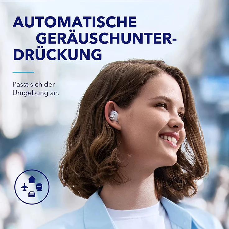Anker Soundcore A40 In-Ear-Kopfhörer (Schnellladefunktion (10 Minuten für 4 h Laufzeit), Freisprechfunktion, MultiPoint), weiß – Bild 3