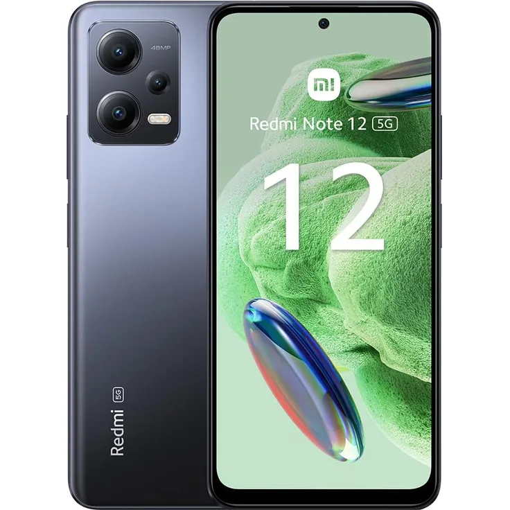 Xiaomi Redmi Note 12 5G Smartphone 16,942cm (6,67 Zoll) AMOLED-Display, 128GB interner Speicher, Dual-SIM, Android 12, Onyx Gray