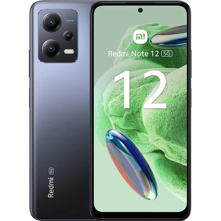 Xiaomi Redmi Note 12 5G Smartphone 16,942cm (6,67 Zoll) AMOLED-Display, 128GB interner Speicher, Dual-SIM, Android 12, Onyx Gray – Bild 1