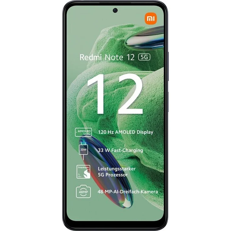Xiaomi Redmi Note 12 5G Smartphone 16,942cm (6,67 Zoll) AMOLED-Display, 128GB interner Speicher, Dual-SIM, Android 12, Onyx Gray – Bild 3