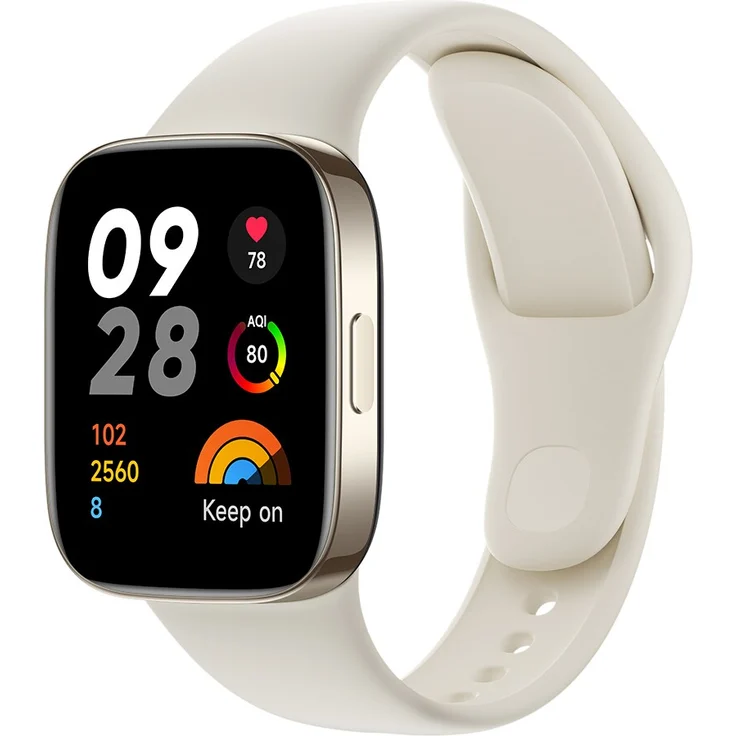 Xiaomi Redmi Watch 3 Smartwatch GPS, Unisex, Einheitsgröße, Silikonarmband, Ivory – Bild 2