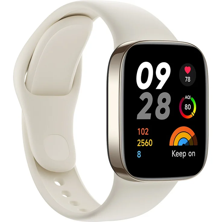 Xiaomi Redmi Watch 3 Smartwatch GPS, Unisex, Einheitsgröße, Silikonarmband, Ivory – Bild 1