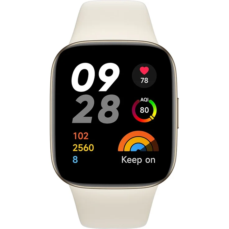 Xiaomi Redmi Watch 3 Smartwatch GPS, Unisex, Einheitsgröße, Silikonarmband, Ivory – Bild 3