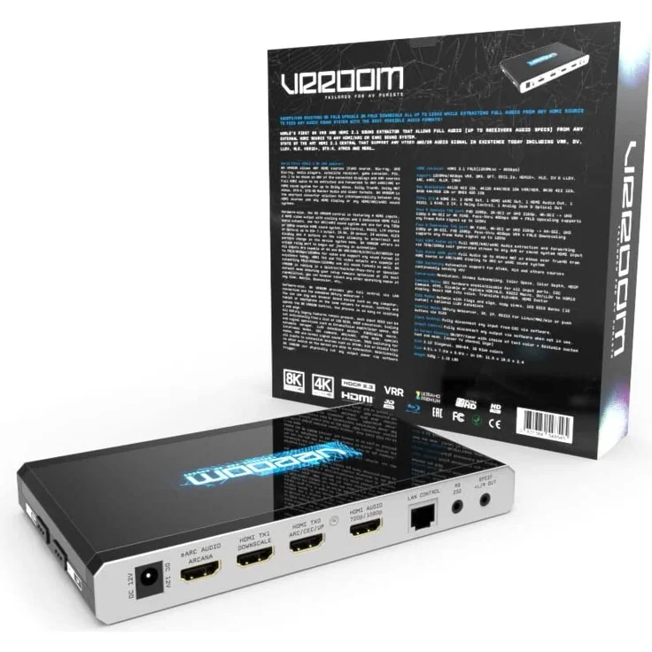 HD Fury VRROOM 8K 40GBPS HDMI-Switch mit 8 HDMI-Anschlüssen, 3D, CEC Pass Through, DSD, eArc, schwarz – Bild 2