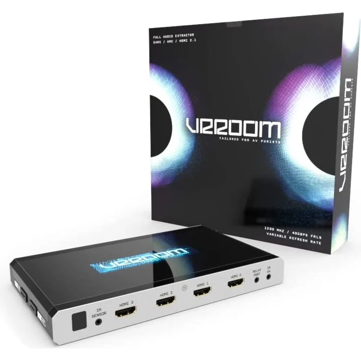HD Fury VRROOM 8K 40GBPS HDMI-Switch mit 8 HDMI-Anschlüssen, 3D, CEC Pass Through, DSD, eArc, schwarz – Bild 1