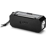 Denver BTG-158 Solar Bluetooth-Lautsprecher mit Radio, Solar-Panel und Taschenlampe, schwarz